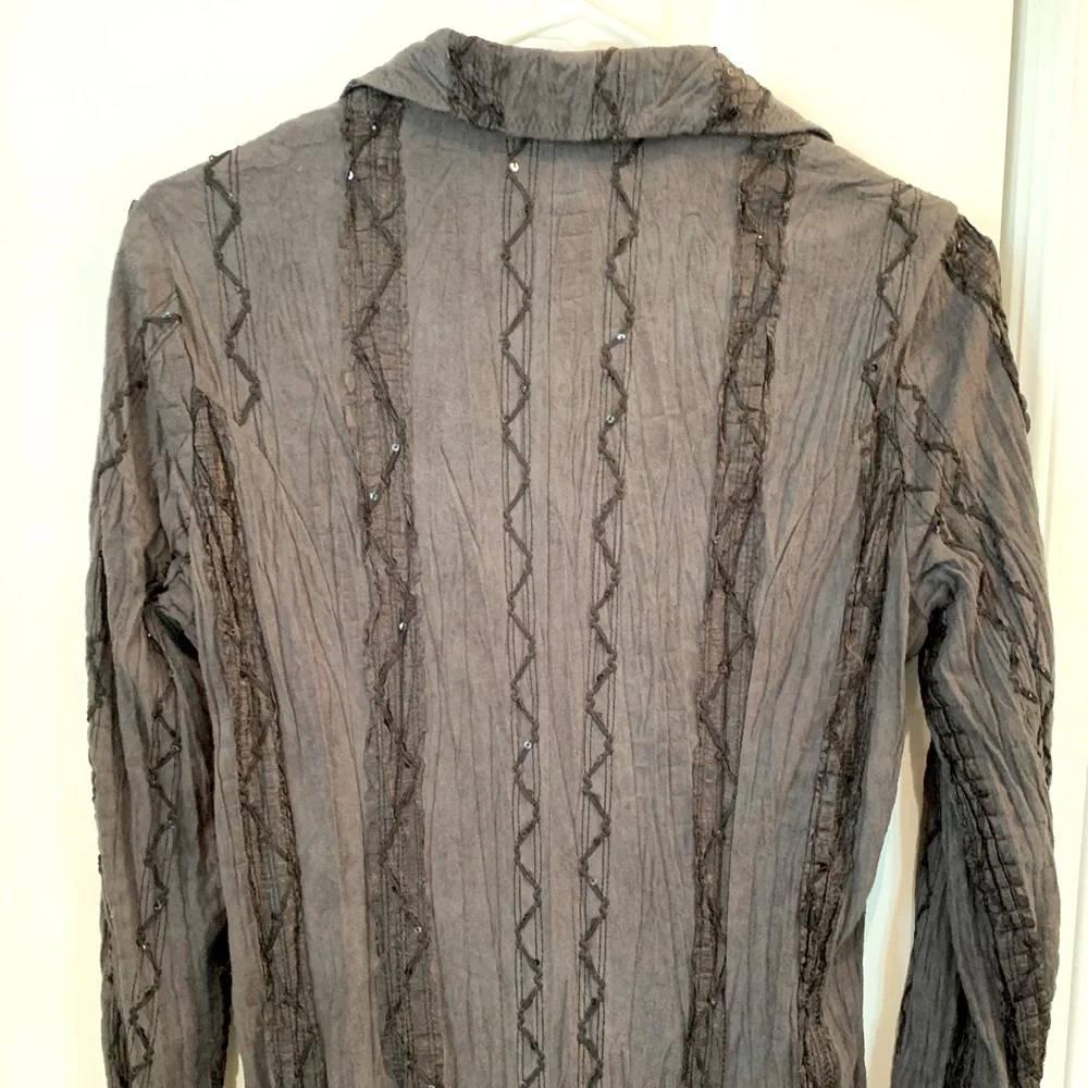 Alberto Makali Ness Black Faux Suede Sequin Blazer Jacket Size Medium